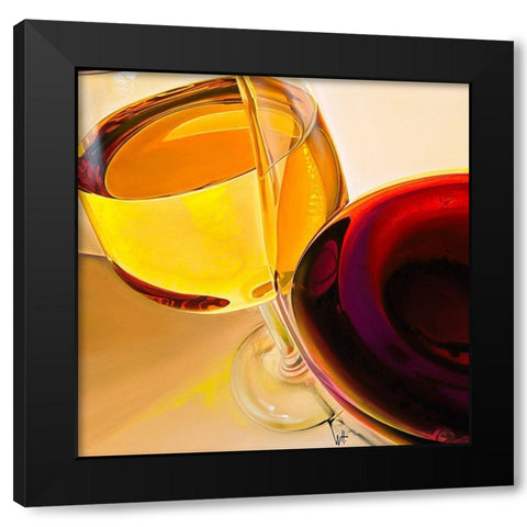 Duo Jaune Rubis Black Modern Wood Framed Art Print with Double Matting by Heneuy, William