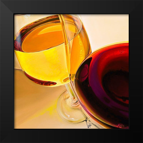 Duo Jaune Rubis Black Modern Wood Framed Art Print by Heneuy, William