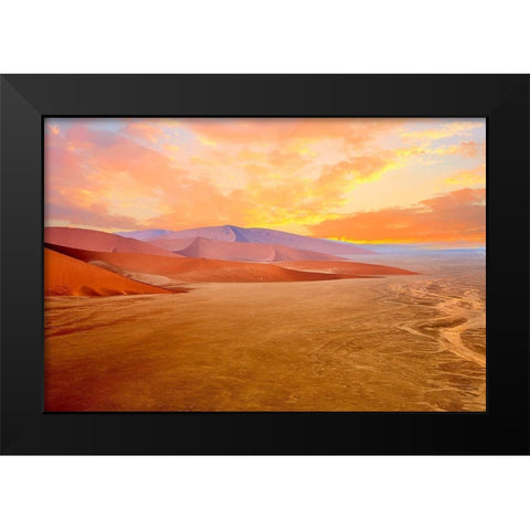 Sossusvlei Black Modern Wood Framed Art Print by Hillert, Peter