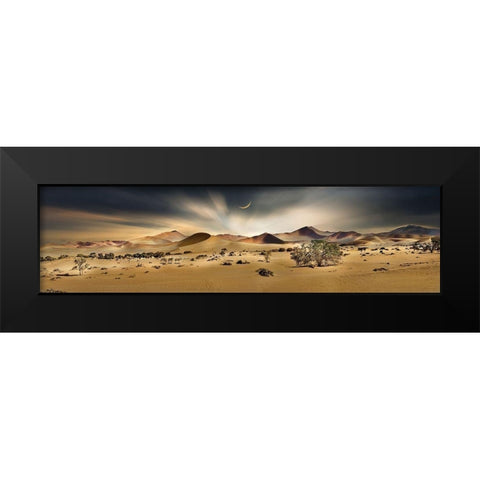 Namib Sandsea II Black Modern Wood Framed Art Print by Hillert, Peter