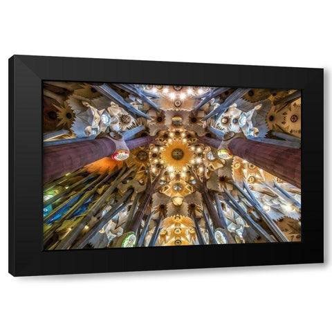 Barcelona II Black Modern Wood Framed Art Print with Double Matting by Ronin
