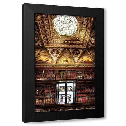 Library Room II Black Modern Wood Framed Art Print with Double Matting by Ronin