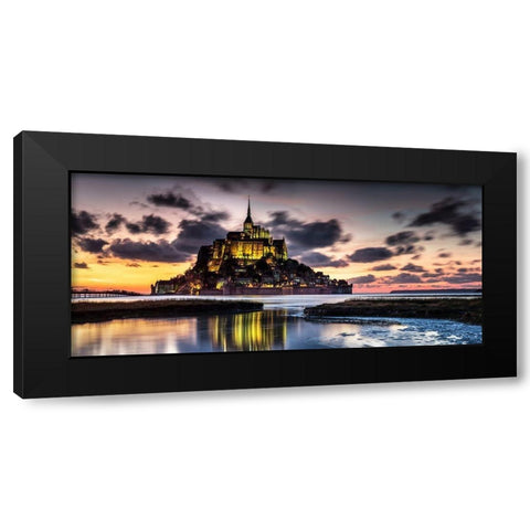 Mont Saint Michel Black Modern Wood Framed Art Print by Ronin