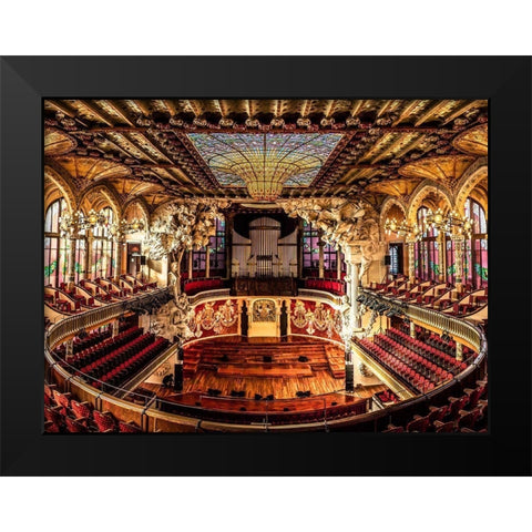 Opera Room IV Black Modern Wood Framed Art Print by Ronin