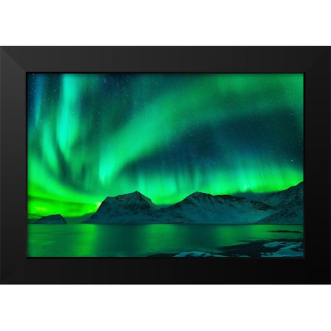 Aurore Boreale I Black Modern Wood Framed Art Print by Bertrande, Arnaud