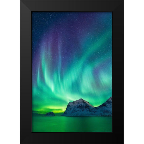 Aurore Boreale II Black Modern Wood Framed Art Print by Bertrande, Arnaud