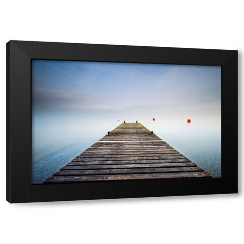 Le ponton imaginaire Black Modern Wood Framed Art Print by Bertrande, Arnaud