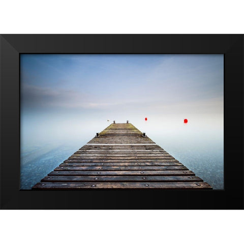 Le ponton imaginaire Black Modern Wood Framed Art Print by Bertrande, Arnaud