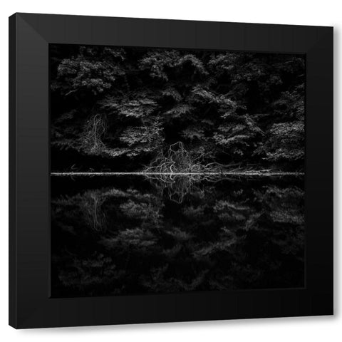 Necropolis Black Modern Wood Framed Art Print by Stein, Oliver
