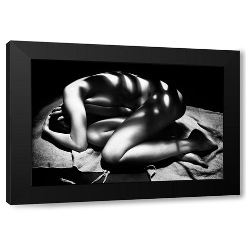Fear Black Modern Wood Framed Art Print with Double Matting by Milillo, Marco