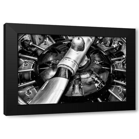 Propellor Engine close up 2 Black Modern Wood Framed Art Print by Ronin