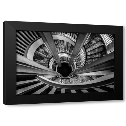 Royal staircase Black Modern Wood Framed Art Print with Double Matting by Ronin