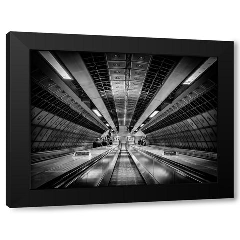 Metro Black Modern Wood Framed Art Print with Double Matting by Ronin