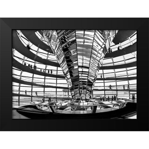 Bundestag Black Modern Wood Framed Art Print by Ronin