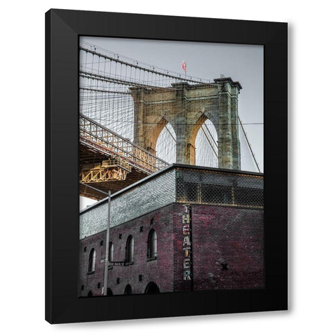 Brooklyn Theater Black Modern Wood Framed Art Print with Double Matting by Ronin