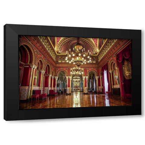 City Hall Black Modern Wood Framed Art Print by Ronin