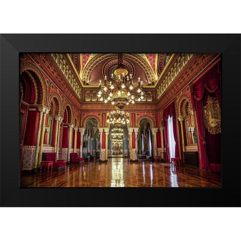 City Hall Black Modern Wood Framed Art Print by Ronin