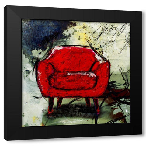 Fauteuil VI Black Modern Wood Framed Art Print with Double Matting by Ducret, Patrice