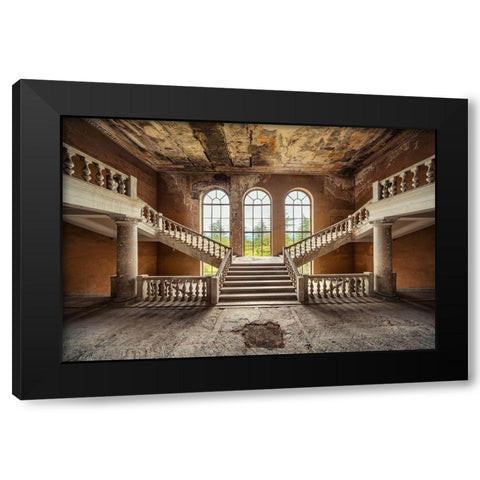 In Between Black Modern Wood Framed Art Print by Haker, Matthias