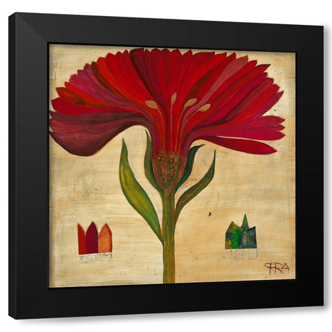 Gerbera Black Modern Wood Framed Art Print by Richter-Armgart, Rose