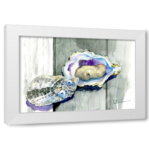 On the Half Shell White Modern Wood Framed Art Print by Brent, Paul