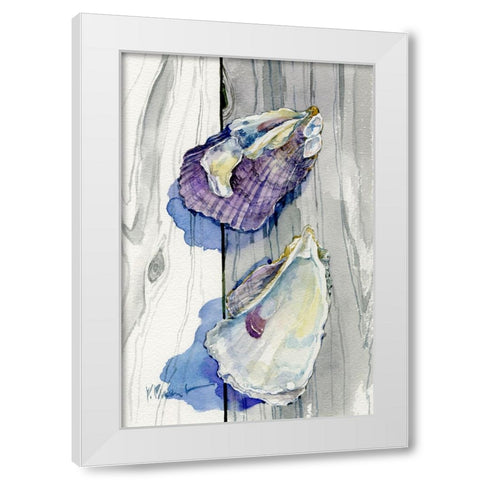 Two Shells on Deck White Modern Wood Framed Art Print by Brent, Paul