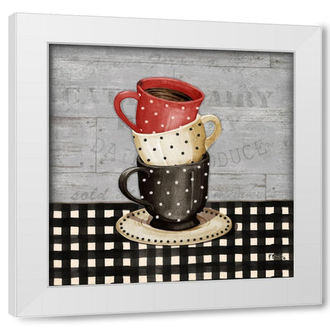 Farmhouse Coffee Cups II - Gray White Modern Wood Framed Art Print by Brent, Paul