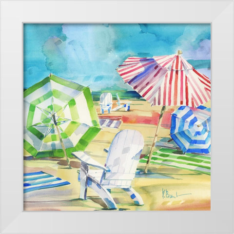 Ventura Beach Square I White Modern Wood Framed Art Print by Brent, Paul