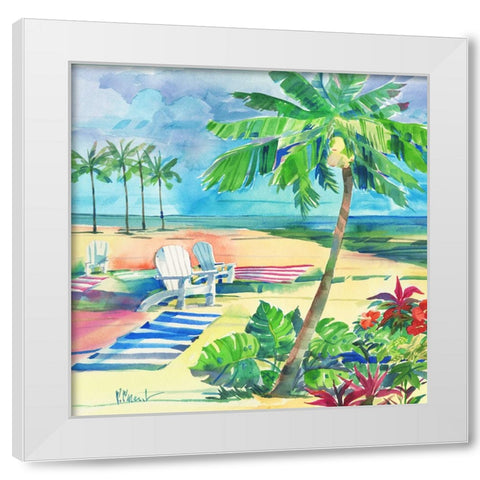 Ventura Beach Square II White Modern Wood Framed Art Print by Brent, Paul
