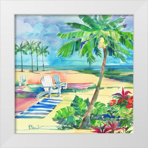 Ventura Beach Square II White Modern Wood Framed Art Print by Brent, Paul