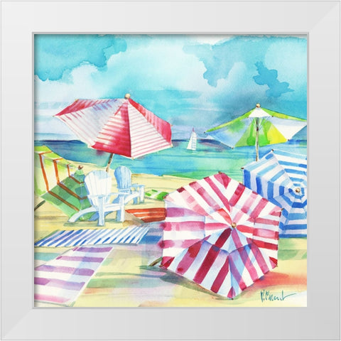 Ventura Beach Square III White Modern Wood Framed Art Print by Brent, Paul