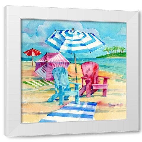 Ventura Beach Square IV White Modern Wood Framed Art Print by Brent, Paul