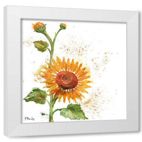 Arianna Sunflowers I - White White Modern Wood Framed Art Print by Brent, Paul