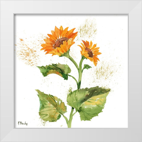 Arianna Sunflowers II - White White Modern Wood Framed Art Print by Brent, Paul