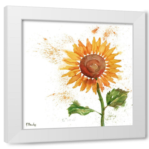 Arianna Sunflowers III - White White Modern Wood Framed Art Print by Brent, Paul