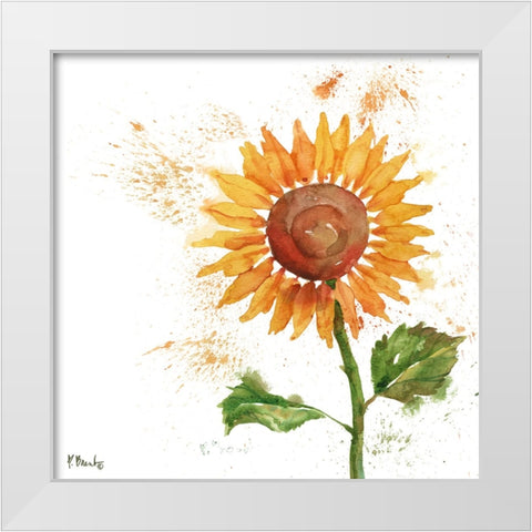 Arianna Sunflowers III - White White Modern Wood Framed Art Print by Brent, Paul