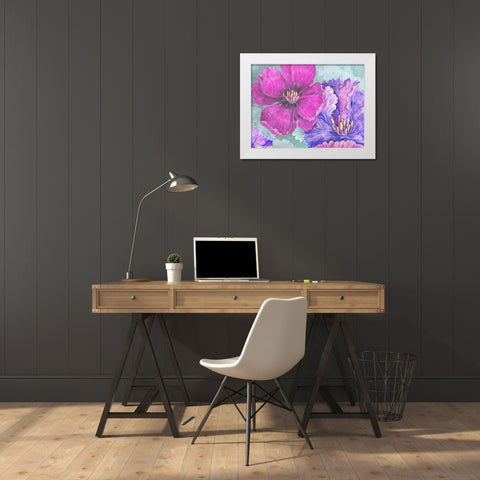 Floral Explosion - Bright White Modern Wood Framed Art Print by Brent, Paul