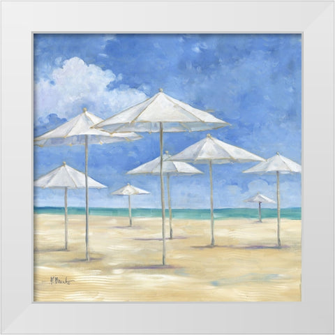 Blanco Beach Square I White Modern Wood Framed Art Print by Brent, Paul