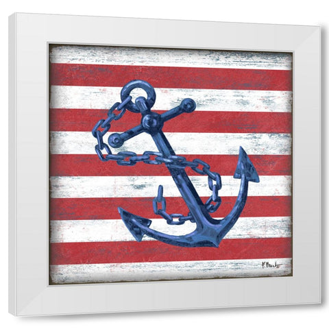 Westerly Anchor I White Modern Wood Framed Art Print by Brent, Paul