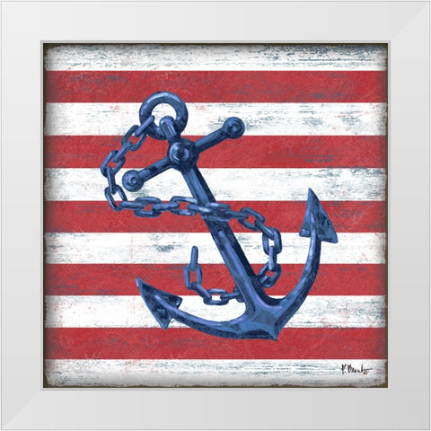 Westerly Anchor I White Modern Wood Framed Art Print by Brent, Paul