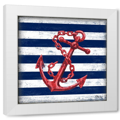 Westerly Anchor II White Modern Wood Framed Art Print by Brent, Paul