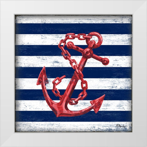Westerly Anchor II White Modern Wood Framed Art Print by Brent, Paul
