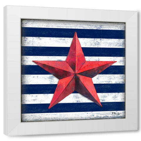 Westerly Barn Star I White Modern Wood Framed Art Print by Brent, Paul