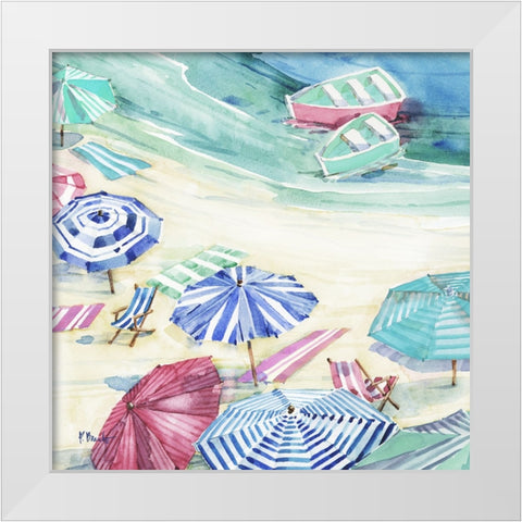 Umbrella Cove I - Light White Modern Wood Framed Art Print by Brent, Paul