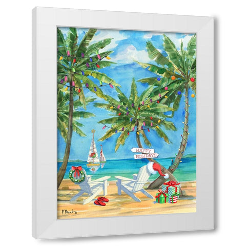Holiday Palmas Belize - Vertical White Modern Wood Framed Art Print by Brent, Paul
