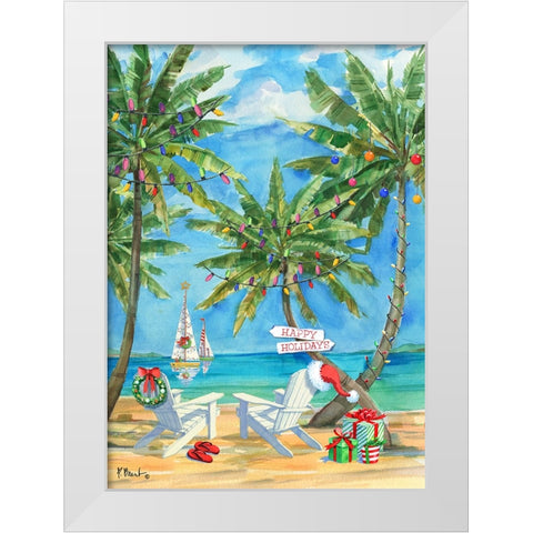 Holiday Palmas Belize - Vertical White Modern Wood Framed Art Print by Brent, Paul