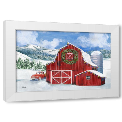 Holiday Homeland Barns II - Scenic White Modern Wood Framed Art Print by Brent, Paul