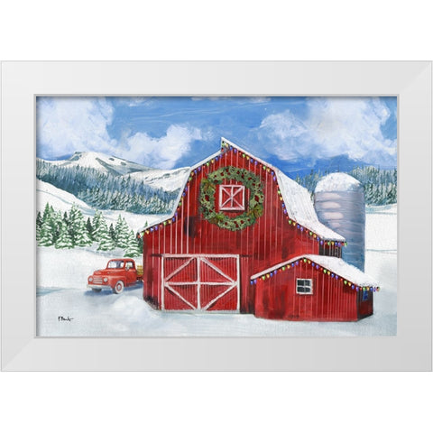 Holiday Homeland Barns II - Scenic White Modern Wood Framed Art Print by Brent, Paul