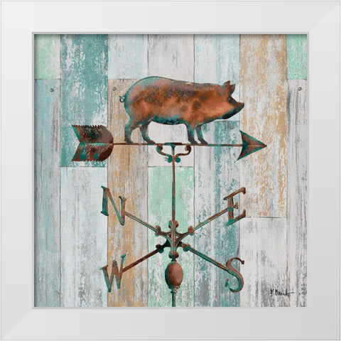 Burnished Vanes III White Modern Wood Framed Art Print by Brent, Paul