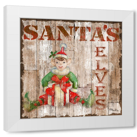 Vintage Christmas IV White Modern Wood Framed Art Print by Brent, Paul